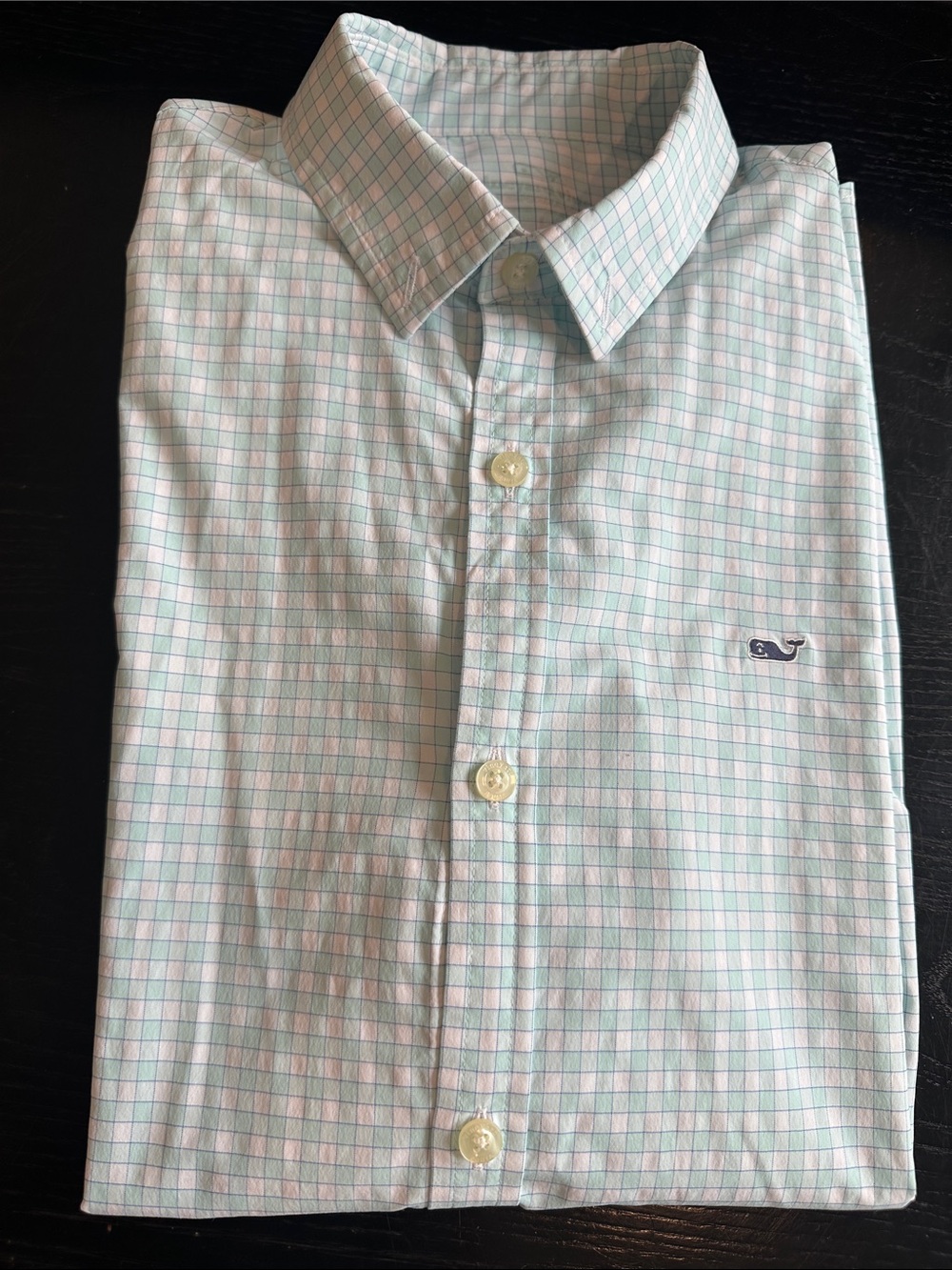 Vineyard Vines Youth boys performance fabric oxford dress shirt.